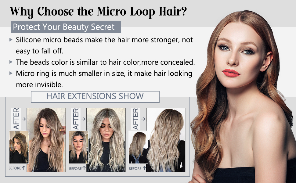 microring hair extensions real human hair