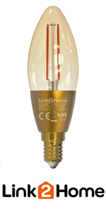 Link2Home E14 WiFi LED Filament Lamp Smart Light Bulb