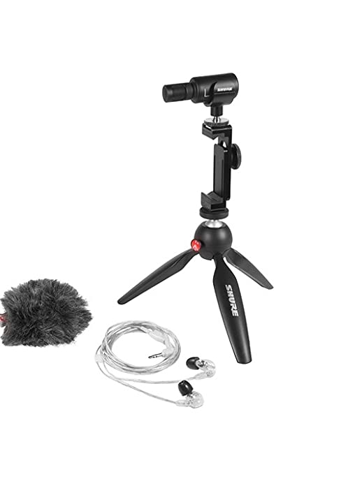 Shure Portable Videography Bundle with SE215 Earphones and MV88+ Video Kit