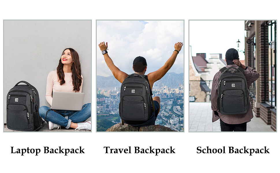Travel Laptop Backpack with USB Charging&Headphone Port