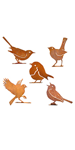 5PCS rusty bird