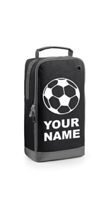 personalised football boot black bags