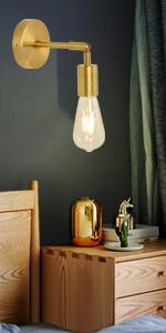 1 Light Mini Brushed Brass Wall Lamp