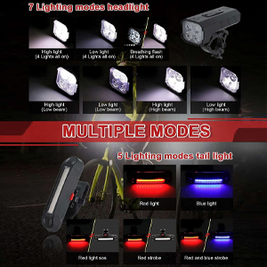 waterproof IPX5 bike lights set