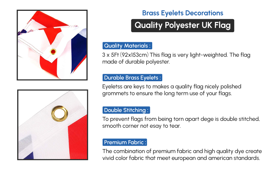 Union Jack Flags UK Flag with Eyelets