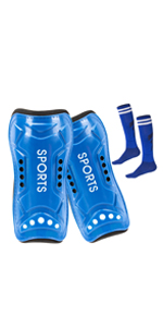 1 Pair of shin guards+1 pair of socks blue