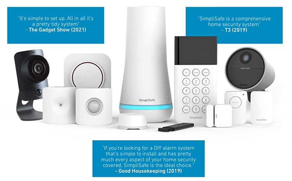 SimpliSafe 24/7 Protection Smart Alarm System White Base Station Professional Monitoring Affordable
