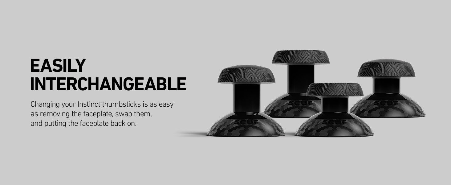 Easily Interchangeable Thumbsticks, Interchangeable Thumbsticks