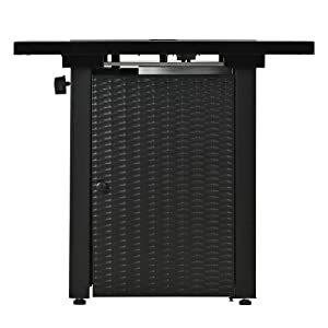 gas fire pit table for garden outside patio lava rock heater smokeless black