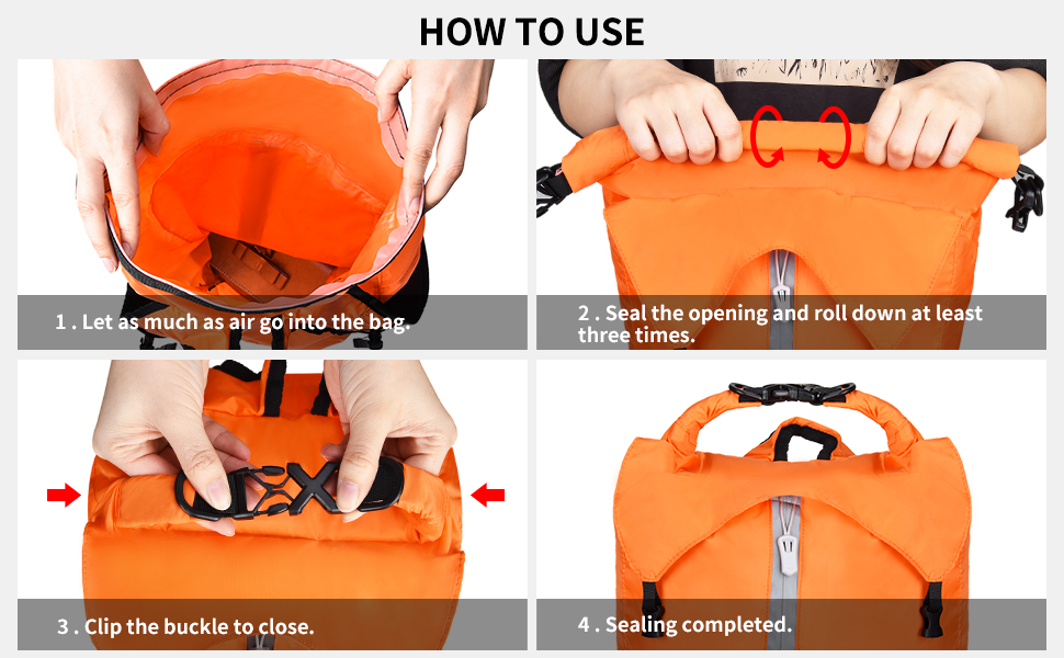 Waterproof Dry Bag Backpack 20L Lightweight Rucksack for Kayaking Boating Rafting