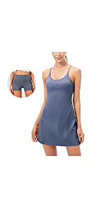 Arcweg Women's Exercise Workout Dress Sleeveless Detachable Atheletic Dress