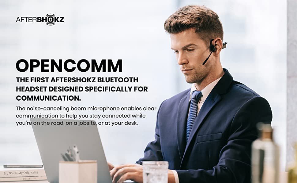 aftershokz opencomm bone conduction headphone