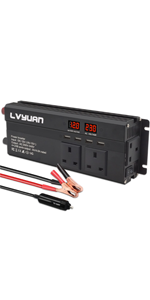 LVYUAN Modified Sine Wave Power Inverter 1200 / 2500 W DC 12V to 240V AC Car Converter