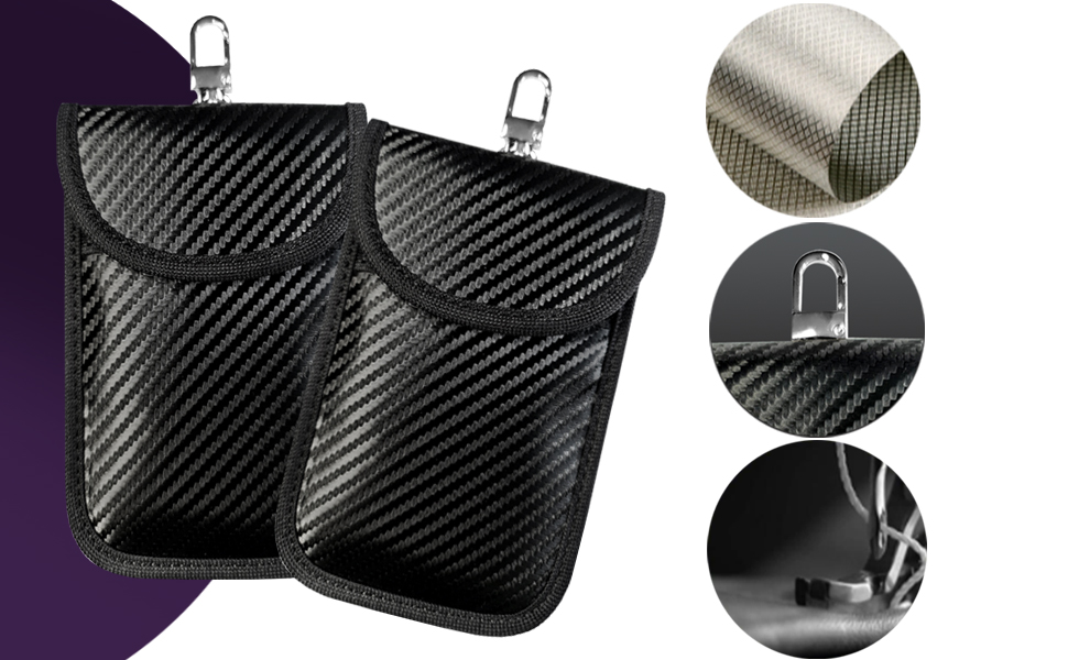 Two Pockets. One for your car key to be protected from signals, front pocket for your cards