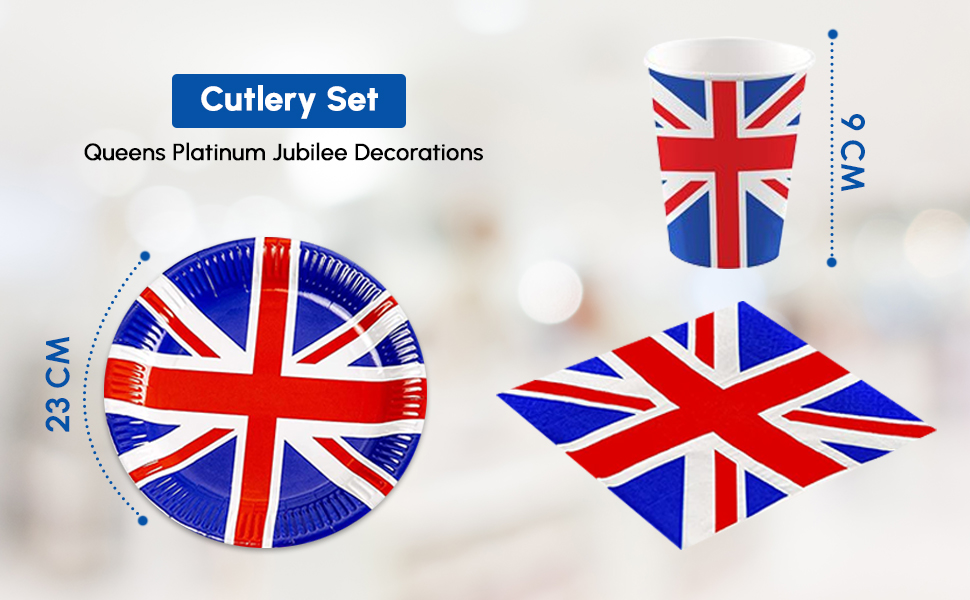 65 Pcs Union Jack Tableware Set