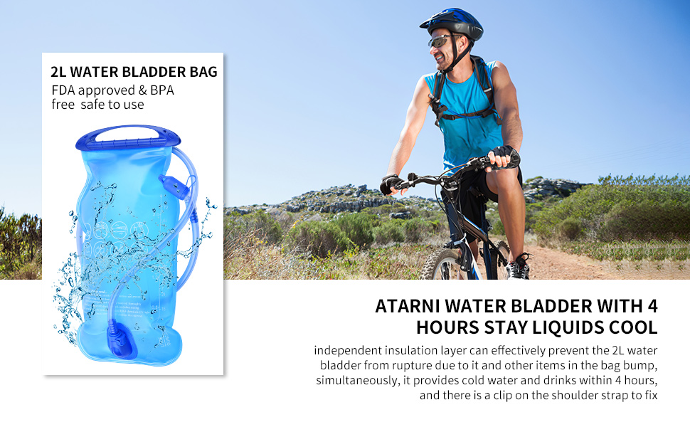 Hydration Backpack with Bladder Cycling 2L Water Bicycle Bag