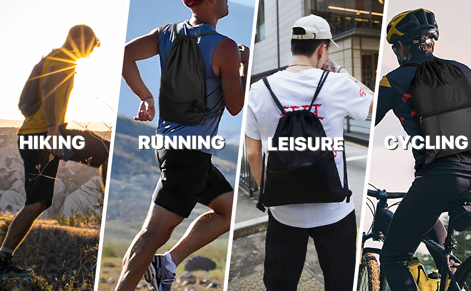 Zip Drawstring Gym Bag,Sports PE Bag Waterproof Gym Sack Lightweight String Backpack Swimming Bags