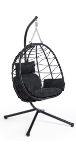 Black Rattan Single Swing Chair
