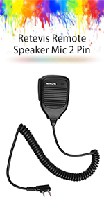 Retevis Remote Speaker Mic 2 Pin Walkie Talkie Handheld Speaker
