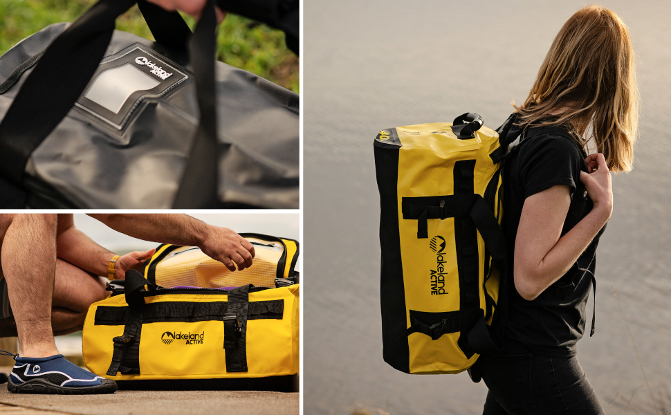 Waterproof holdall backpack hiking outdoor bag camping swim convertible duffle weekend