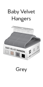 Grey Baby Clothes Hangers Baby Grey Velvet Clothes Hanger, 50 Pack Non-Slip Nursery Hangers infants