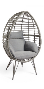 Grey Tavira Rattan Standing Egg Chair