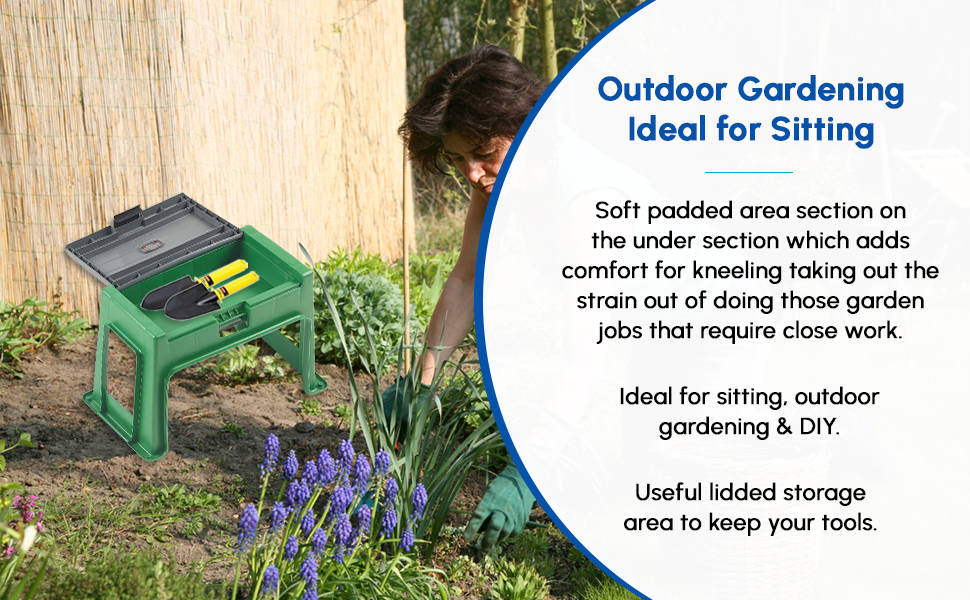 Garden Kneeler with lidded storage area