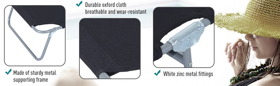 Foldable for easy storage and carrying outdoor park, garden, patio, poolside, conservatory, beach