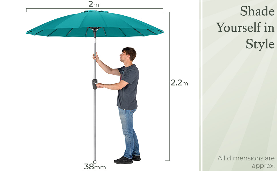 Dimensions of the parasol 