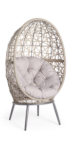Freestanding Natural Rattan Egg Chair