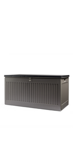 VonHaus 270L Garden Storage Box Outdoor Utility Chest Organiser Weatherproof Plastic, Lockable Lid