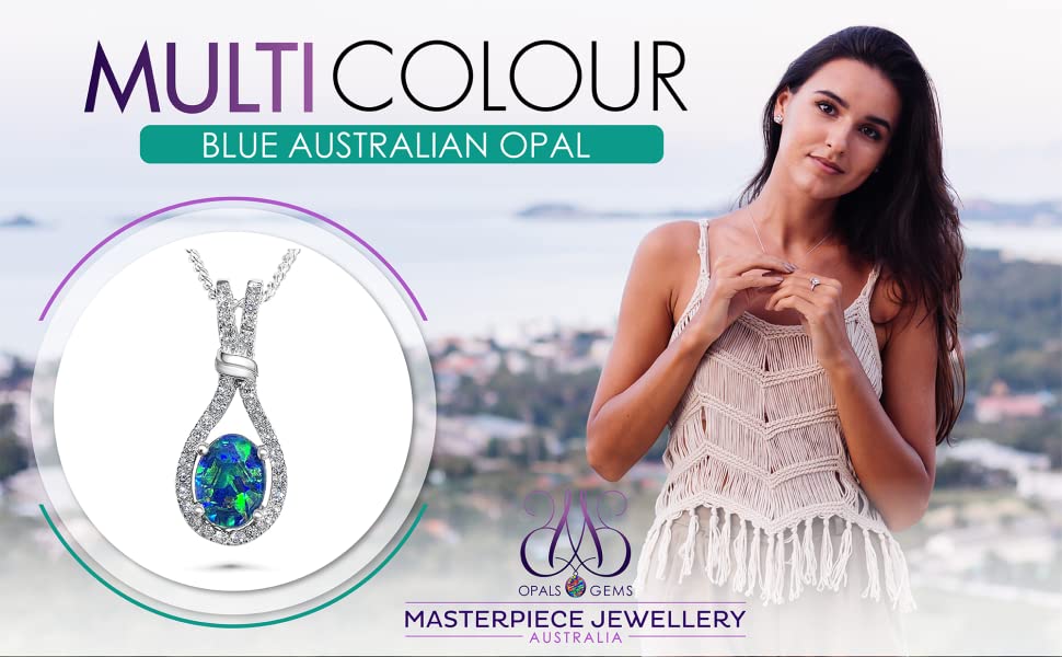 Multicolour blue australian opal
