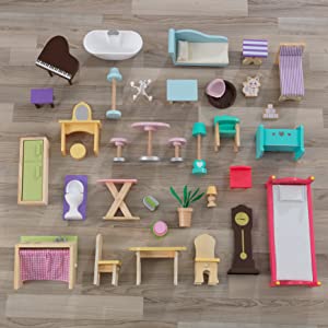 KidKraft Majestic Mansion Dolls House, dolls accessories, doll's furniture pack