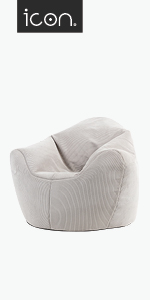 Cord bean bag armchair for adults filled beanbags for living room or bedroom
