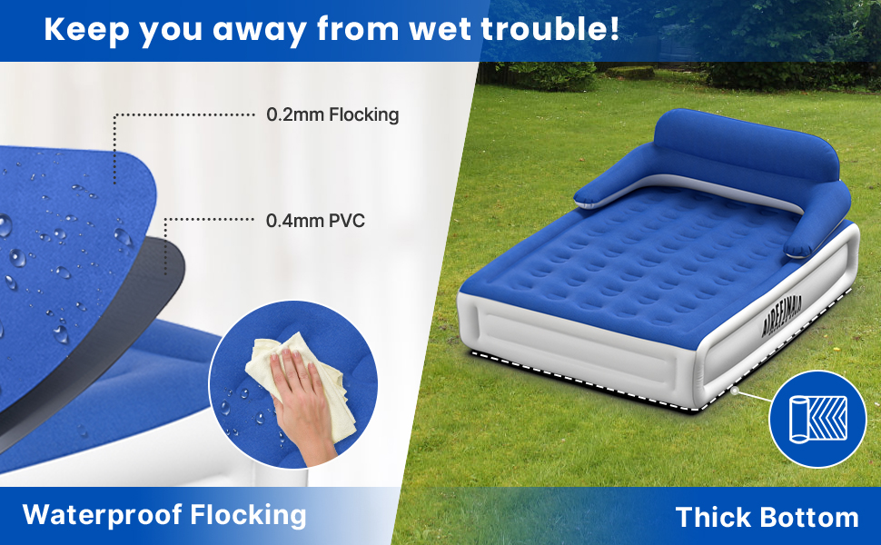 air bed mattress inflatable bed inflatable mattress with headboard backrest double queen king size
