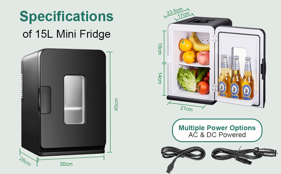 Mini Fridge 15L for Bedroom