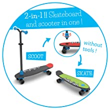 Chillafish, SkatieSkootie, Skateboard, Scooter, 4 wheels, Adjustable, boys, girls,