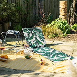 Harbour Housewares Folding Metal Canvas Beach Picnic Camping Stool