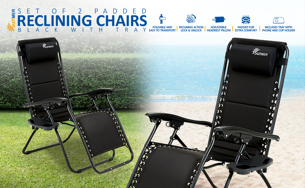 Set of 2 Padded Recliner Chair