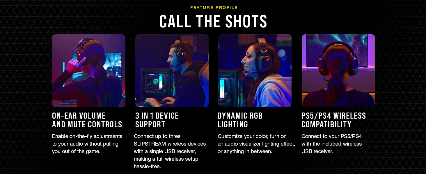 PS5 wireless gaming headset, PS4 wireless gaming headset, RGB headset