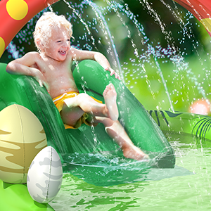 kids paddling pool swimming pool rainbow ring jungle adventure inflatable water play center slide