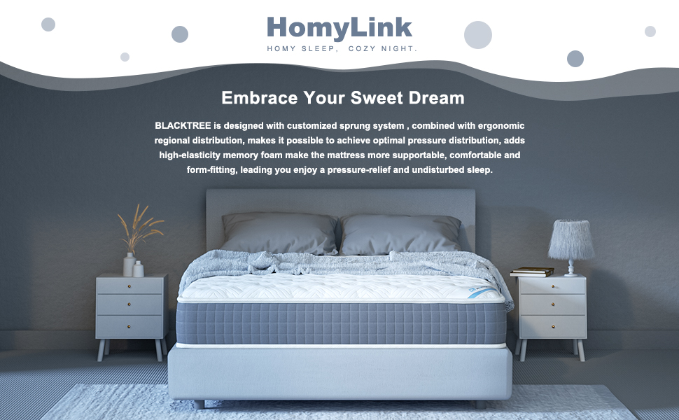 HomyLink Memory Foam Pocket Spring Mattress-BLACKTREE 01