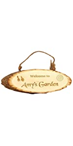 Personalised Hanging Garden Log Sign