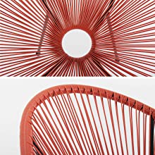 Egg string chairs - Acapulco Terracotta - PVC string chairs, plastic strings, indoor or outdoor