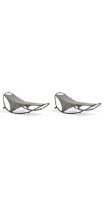 VonHaus Set of 2 Rocking Sun Loungers – Sun Beds Sunlounger Chairs w/Weather Resistant Textoline