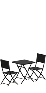 Capri Bistro Set, Black