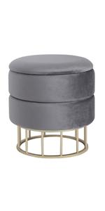 3D Round Storage Ottoman