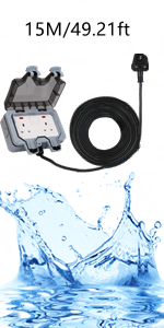 15M Outdoor Extension Lead Waterproof Socket