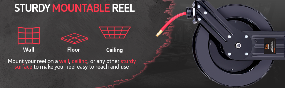 hose reel air water oil fuel UREA DEF welding 1/4