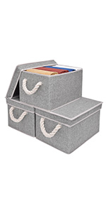 Large Storage bins with Lids, Set of 3